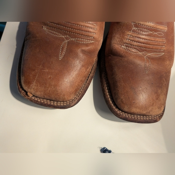 Ferrini Womens Size 10 B Pink White Leather Cowboy Western Boots Need Resole - Picture 9 of 9